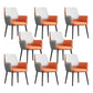 Faux Leather Upholstered Chair Contemporary Kitchen Dining Arm Chair Grey Orange 8 Piece Set Clearhalo 'Dining Chairs' 'Dining Tables & Seating' 'dining_chair' 'furn' 'furn_dining_chair' 'Furniture' 'Kitchen & Dining Furniture' 6581615