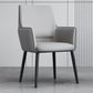 Faux Leather Upholstered Chair Contemporary Kitchen Dining Arm Chair Light Gray 1 Piece Clearhalo 'Dining Chairs' 'Dining Tables & Seating' 'dining_chair' 'furn' 'furn_dining_chair' 'Furniture' 'Kitchen & Dining Furniture' 6581617