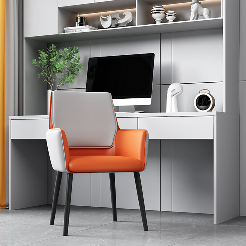 Faux Leather Upholstered Chair Contemporary Kitchen Dining Arm Chair Clearhalo 'Dining Chairs' 'Dining Tables & Seating' 'dining_chair' 'furn' 'furn_dining_chair' 'Furniture' 'Kitchen & Dining Furniture' 6581618
