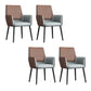 Faux Leather Upholstered Chair Contemporary Kitchen Dining Arm Chair Brown-Grey 4 Piece Set Clearhalo 'Dining Chairs' 'Dining Tables & Seating' 'dining_chair' 'furn' 'furn_dining_chair' 'Furniture' 'Kitchen & Dining Furniture' 6581625