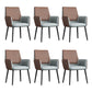 Faux Leather Upholstered Chair Contemporary Kitchen Dining Arm Chair Brown-Grey 6 Piece Set Clearhalo 'Dining Chairs' 'Dining Tables & Seating' 'dining_chair' 'furn' 'furn_dining_chair' 'Furniture' 'Kitchen & Dining Furniture' 6581626
