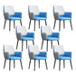 Faux Leather Upholstered Chair Contemporary Kitchen Dining Arm Chair Gray-Blue 8 Piece Set Clearhalo 'Dining Chairs' 'Dining Tables & Seating' 'dining_chair' 'furn' 'furn_dining_chair' 'Furniture' 'Kitchen & Dining Furniture' 6581632