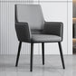 Faux Leather Upholstered Chair Contemporary Kitchen Dining Arm Chair Dark Gray 1 Piece Clearhalo 'Dining Chairs' 'Dining Tables & Seating' 'dining_chair' 'furn' 'furn_dining_chair' 'Furniture' 'Kitchen & Dining Furniture' 6581633
