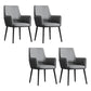 Faux Leather Upholstered Chair Contemporary Kitchen Dining Arm Chair Dark Gray 4 Piece Set Clearhalo 'Dining Chairs' 'Dining Tables & Seating' 'dining_chair' 'furn' 'furn_dining_chair' 'Furniture' 'Kitchen & Dining Furniture' 6581635