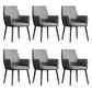 Faux Leather Upholstered Chair Contemporary Kitchen Dining Arm Chair Dark Gray 6 Piece Set Clearhalo 'Dining Chairs' 'Dining Tables & Seating' 'dining_chair' 'furn' 'furn_dining_chair' 'Furniture' 'Kitchen & Dining Furniture' 6581636