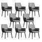 Faux Leather Upholstered Chair Contemporary Kitchen Dining Arm Chair Dark Gray 8 Piece Set Clearhalo 'Dining Chairs' 'Dining Tables & Seating' 'dining_chair' 'furn' 'furn_dining_chair' 'Furniture' 'Kitchen & Dining Furniture' 6581637