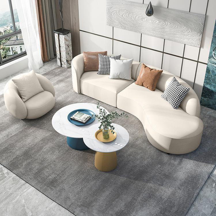 29 "H Sofá escandinavo Sofá de cuero blanco Sectional