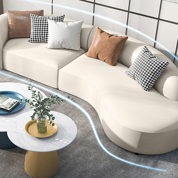 29 "H Sofá escandinavo Sofá de cuero blanco Sectional