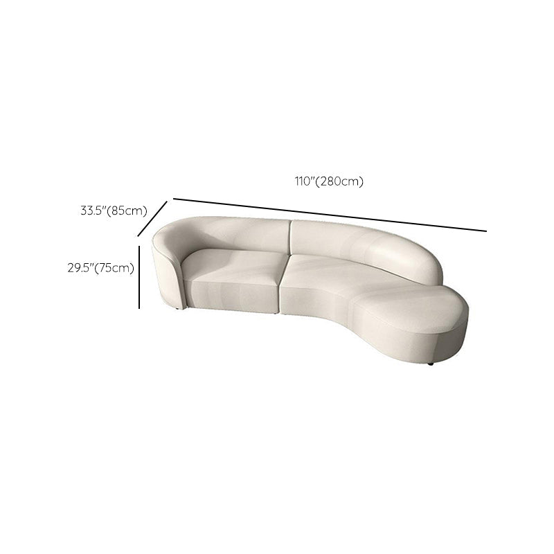 29 "H Sofá escandinavo Sofá de cuero blanco Sectional