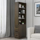 Soft Close Drawers Storage Cabinet Rectangle Cabinet with Drawer Black-Brown Manufactured Wood Clearhalo 'Cabinets & Chests' 'cabinets_chests' 'furn' 'furn_cabinets_chests' 'Furniture' 'Living Room Furniture' 6582273