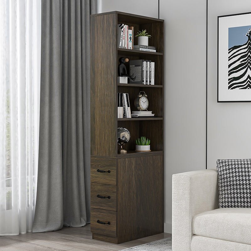 Soft Close Drawers Storage Cabinet Rectangle Cabinet with Drawer Black-Brown Manufactured Wood Clearhalo 'Cabinets & Chests' 'cabinets_chests' 'furn' 'furn_cabinets_chests' 'Furniture' 'Living Room Furniture' 6582273