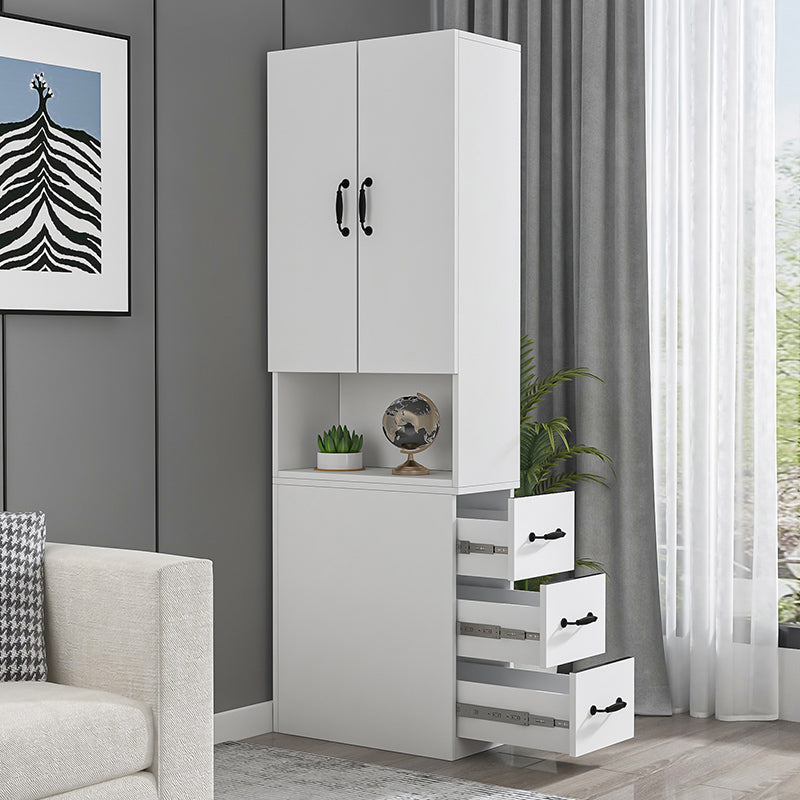 Soft Close Drawers Storage Cabinet Rectangle Cabinet with Drawer Gloss White Clearhalo 'Cabinets & Chests' 'cabinets_chests' 'furn' 'furn_cabinets_chests' 'Furniture' 'Living Room Furniture' 6582275
