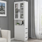 Soft Close Drawers Storage Cabinet Rectangle Cabinet with Drawer White-Clear Clearhalo 'Cabinets & Chests' 'cabinets_chests' 'furn' 'furn_cabinets_chests' 'Furniture' 'Living Room Furniture' 6582283