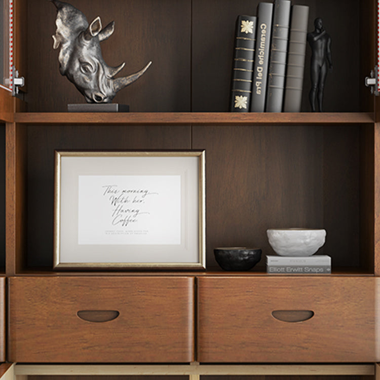 Grooves Handle Storage Cabinet Solid Wood Cabinet with Drawer Clearhalo 'Cabinets & Chests' 'cabinets_chests' 'furn' 'furn_cabinets_chests' 'Furniture' 'Living Room Furniture' 6582303