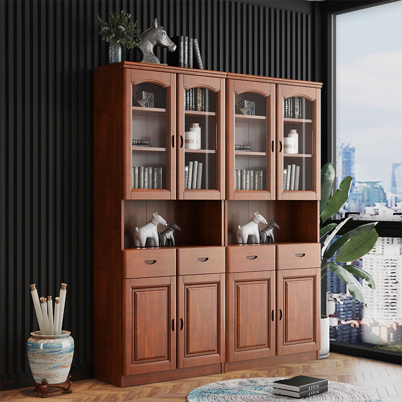 Grooves Handle Storage Cabinet Solid Wood Cabinet with Drawer Medium Wood 4 Clearhalo 'Cabinets & Chests' 'cabinets_chests' 'furn' 'furn_cabinets_chests' 'Furniture' 'Living Room Furniture' 6582305