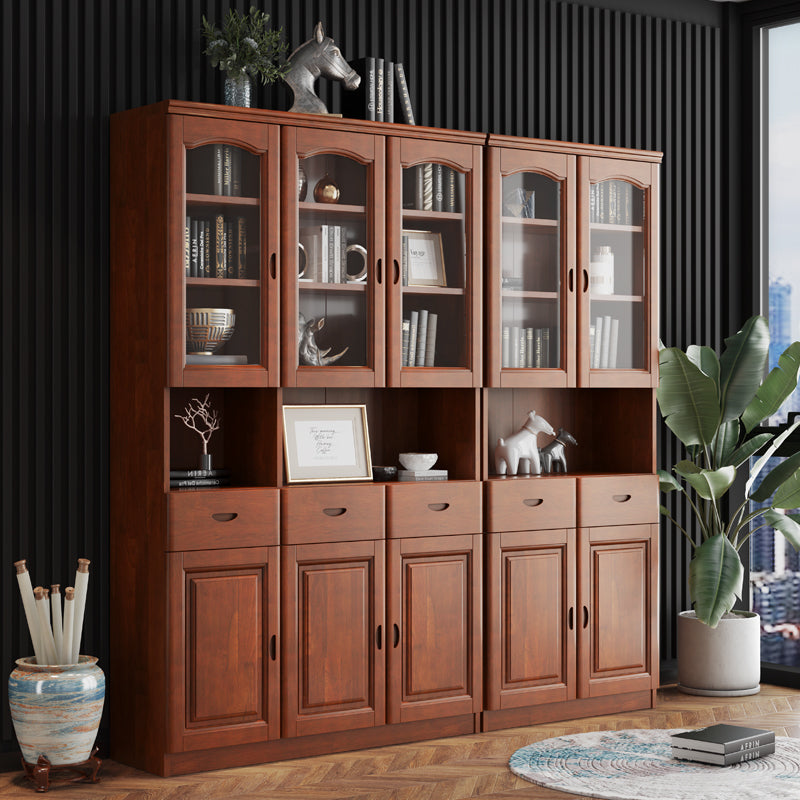 Grooves Handle Storage Cabinet Solid Wood Cabinet with Drawer Medium Wood 5 Clearhalo 'Cabinets & Chests' 'cabinets_chests' 'furn' 'furn_cabinets_chests' 'Furniture' 'Living Room Furniture' 6582312