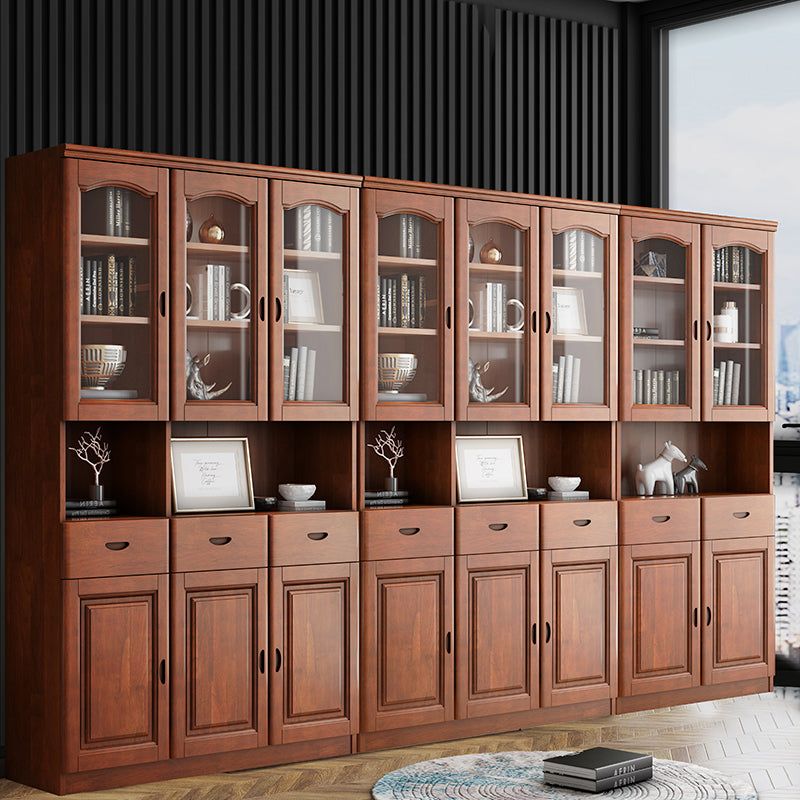 Grooves Handle Storage Cabinet Solid Wood Cabinet with Drawer Medium Wood 8 Clearhalo 'Cabinets & Chests' 'cabinets_chests' 'furn' 'furn_cabinets_chests' 'Furniture' 'Living Room Furniture' 6582316