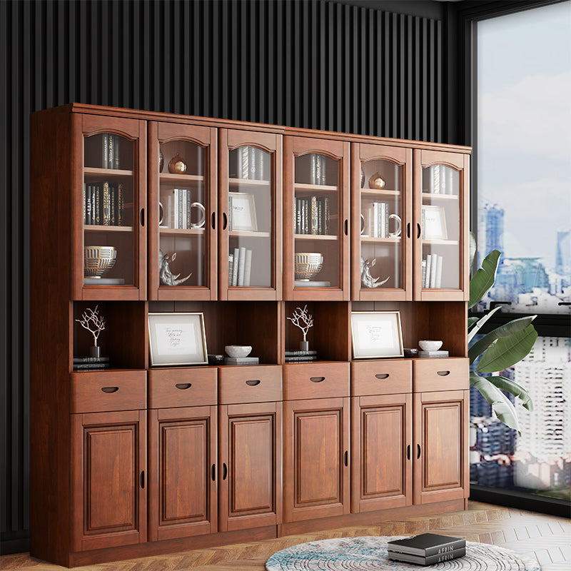 Grooves Handle Storage Cabinet Solid Wood Cabinet with Drawer Medium Wood 6 Clearhalo 'Cabinets & Chests' 'cabinets_chests' 'furn' 'furn_cabinets_chests' 'Furniture' 'Living Room Furniture' 6582320