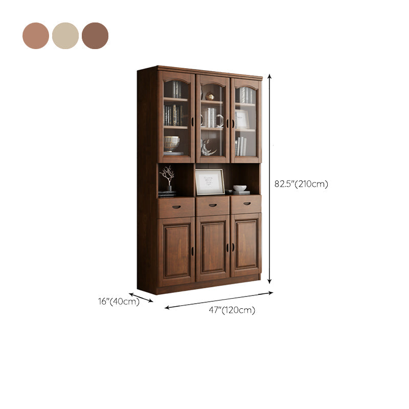 Grooves Handle Storage Cabinet Solid Wood Cabinet with Drawer Clearhalo 'Cabinets & Chests' 'cabinets_chests' 'furn' 'furn_cabinets_chests' 'Furniture' 'Living Room Furniture' 6582324