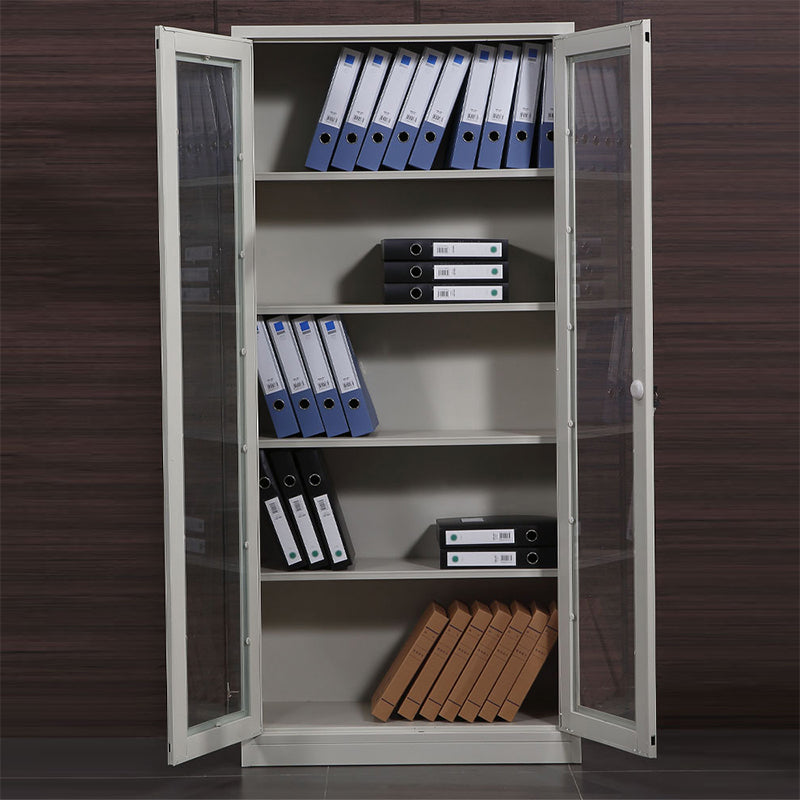 Modern File Cabinet Glass Doors Lock Storage Vertical Filing Cabinet Clearhalo 'Filing Cabinets' 'filling_cabinets' 'furn' 'furn_filling_cabinets' 'Furniture' 'Office Furniture' 6582370