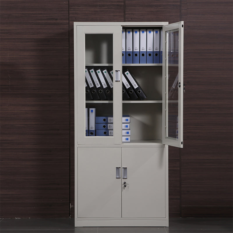 Modern File Cabinet Glass Doors Lock Storage Vertical Filing Cabinet Clearhalo 'Filing Cabinets' 'filling_cabinets' 'furn' 'furn_filling_cabinets' 'Furniture' 'Office Furniture' 6582372