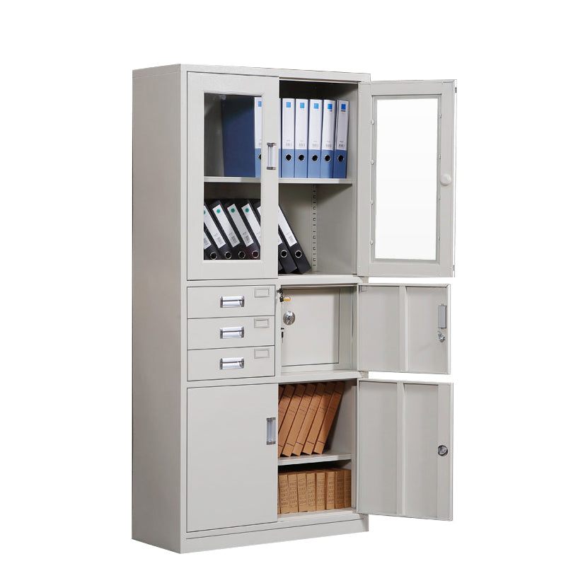 Modern File Cabinet Glass Doors Lock Storage Vertical Filing Cabinet 3 5 Clearhalo 'Filing Cabinets' 'filling_cabinets' 'furn' 'furn_filling_cabinets' 'Furniture' 'Office Furniture' 6582373