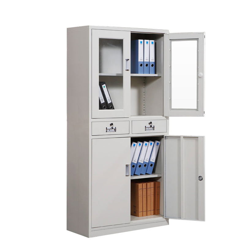 Modern File Cabinet Glass Doors Lock Storage Vertical Filing Cabinet 2 4 Clearhalo 'Filing Cabinets' 'filling_cabinets' 'furn' 'furn_filling_cabinets' 'Furniture' 'Office Furniture' 6582374