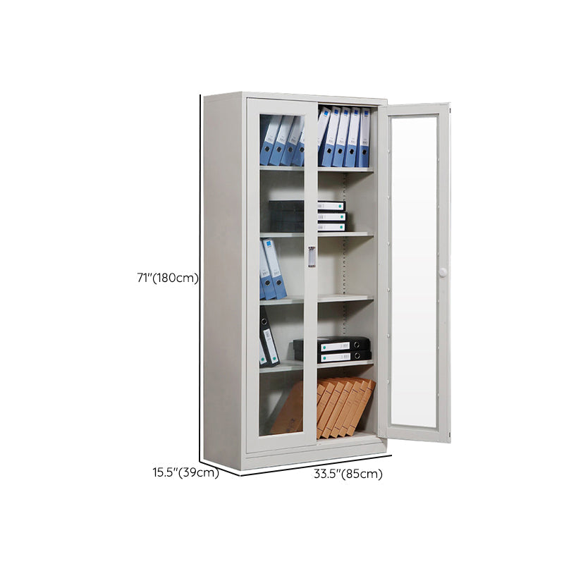 Modern File Cabinet Glass Doors Lock Storage Vertical Filing Cabinet Clearhalo 'Filing Cabinets' 'filling_cabinets' 'furn' 'furn_filling_cabinets' 'Furniture' 'Office Furniture' 6582382