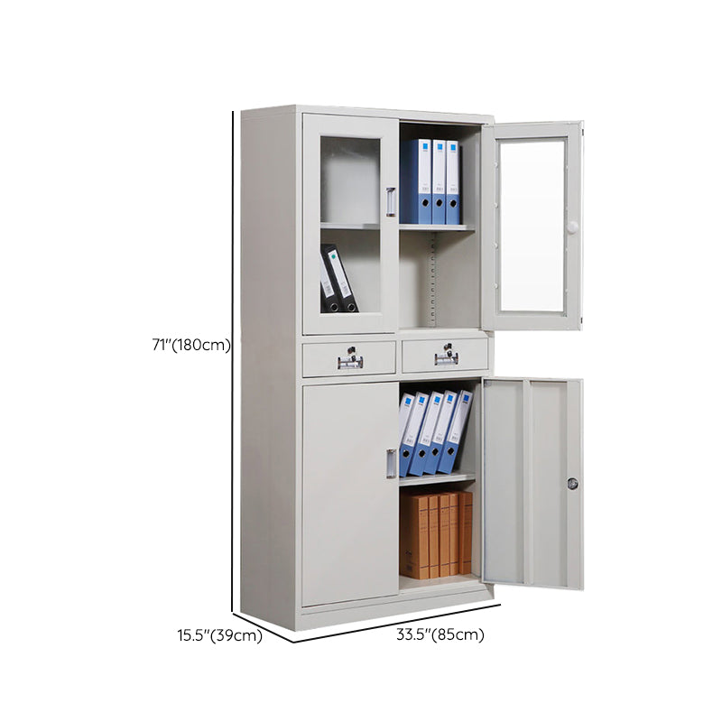 Modern File Cabinet Glass Doors Lock Storage Vertical Filing Cabinet Clearhalo 'Filing Cabinets' 'filling_cabinets' 'furn' 'furn_filling_cabinets' 'Furniture' 'Office Furniture' 6582383