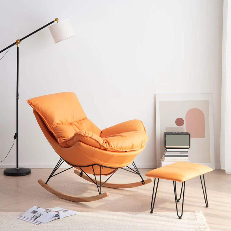 Chaise à bascule résistante à gratter un tissu solide chaise à bascule moderne avec ottoman