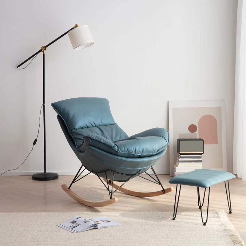 Chaise à bascule résistante à gratter un tissu solide chaise à bascule moderne avec ottoman