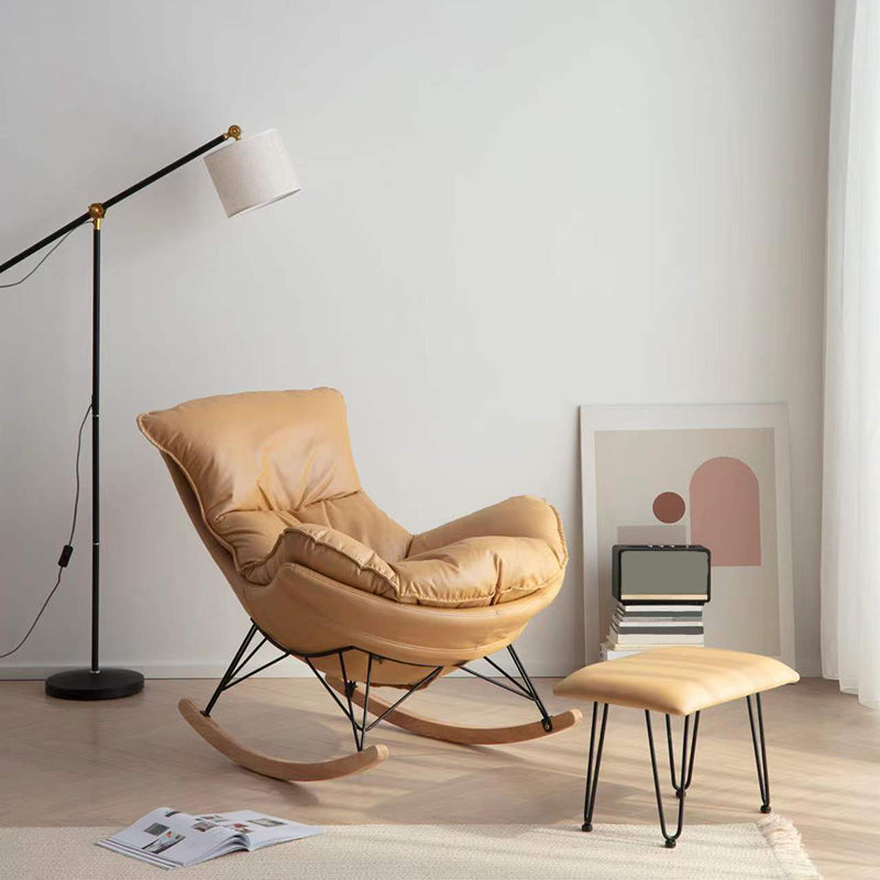 Chaise à bascule résistante à gratter un tissu solide chaise à bascule moderne avec ottoman