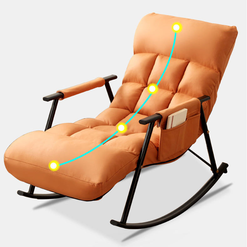 Home Modern Metal Base Rocking Chair Living Room Leisure Single Sofa Chair Clearhalo 'Chairs & Seating' 'furn' 'furn_rocking_chairs' 'Furniture' 'Living Room Furniture' 'Rocking Chairs' 'rocking_chairs' 6582557