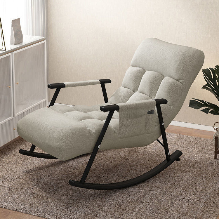 Home Modern Metal Base Rocking Chair Living Room Leisure Single Sofa Chair Clearhalo 'Chairs & Seating' 'furn' 'furn_rocking_chairs' 'Furniture' 'Living Room Furniture' 'Rocking Chairs' 'rocking_chairs' 6582566