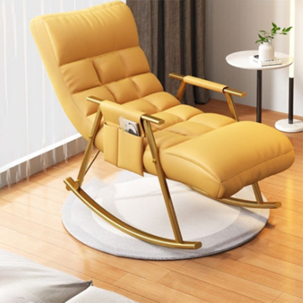 Home Modern Metal Base Rocking Chair Living Room Leisure Single Sofa Chair Clearhalo 'Chairs & Seating' 'furn' 'furn_rocking_chairs' 'Furniture' 'Living Room Furniture' 'Rocking Chairs' 'rocking_chairs' 6582568