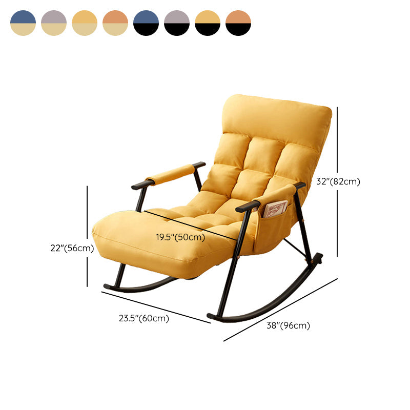 Home Modern Metal Base Rocking Chair Living Room Leisure Single Sofa Chair Clearhalo 'Chairs & Seating' 'furn' 'furn_rocking_chairs' 'Furniture' 'Living Room Furniture' 'Rocking Chairs' 'rocking_chairs' 6582569
