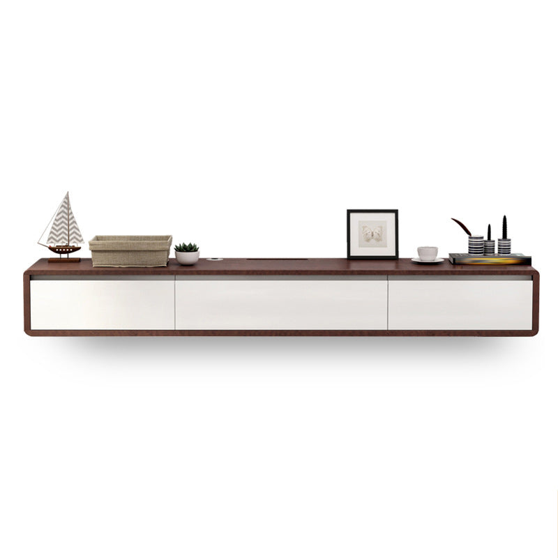 Wall-mounted TV Stand Console Modern TV Media Console with Drawers Walnut White Clearhalo 'furn' 'furn_tv_stands_entertainment_centers' 'Furniture' 'Living Room Furniture' 'TV Stands & Entertainment Centers' 'TV Stands & Media Storage Furniture' 'tv_stands_entertainment_centers' 6582781