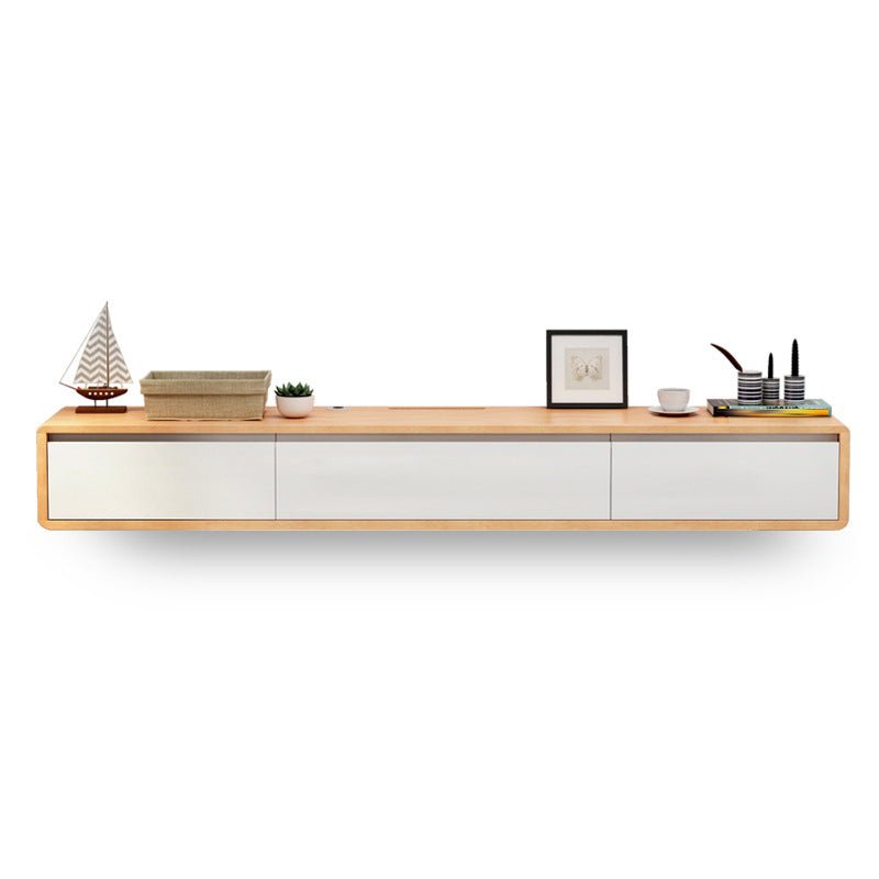 Wall-mounted TV Stand Console Modern TV Media Console with Drawers Natural Wood White Clearhalo 'furn' 'furn_tv_stands_entertainment_centers' 'Furniture' 'Living Room Furniture' 'TV Stands & Entertainment Centers' 'TV Stands & Media Storage Furniture' 'tv_stands_entertainment_centers' 6582788