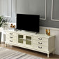 Traditional TV Stand Console Wooden TV Media Console for Living Room Ivory Clearhalo 'furn' 'furn_tv_stands_entertainment_centers' 'Furniture' 'Living Room Furniture' 'TV Stands & Entertainment Centers' 'TV Stands & Media Storage Furniture' 'tv_stands_entertainment_centers' 6582801