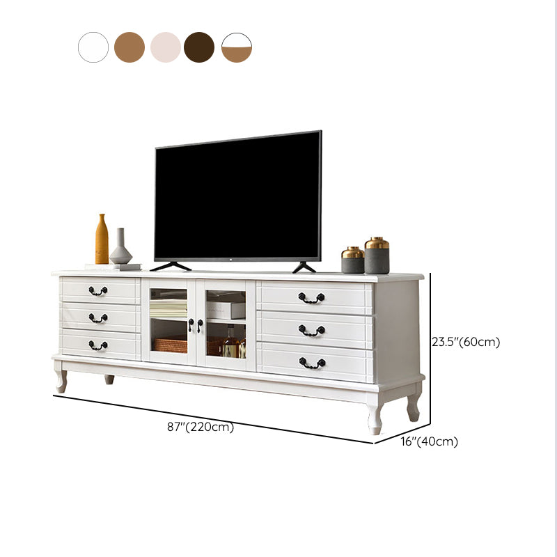 Traditional TV Stand Console Wooden TV Media Console for Living Room Clearhalo 'furn' 'furn_tv_stands_entertainment_centers' 'Furniture' 'Living Room Furniture' 'TV Stands & Entertainment Centers' 'TV Stands & Media Storage Furniture' 'tv_stands_entertainment_centers' 6582815