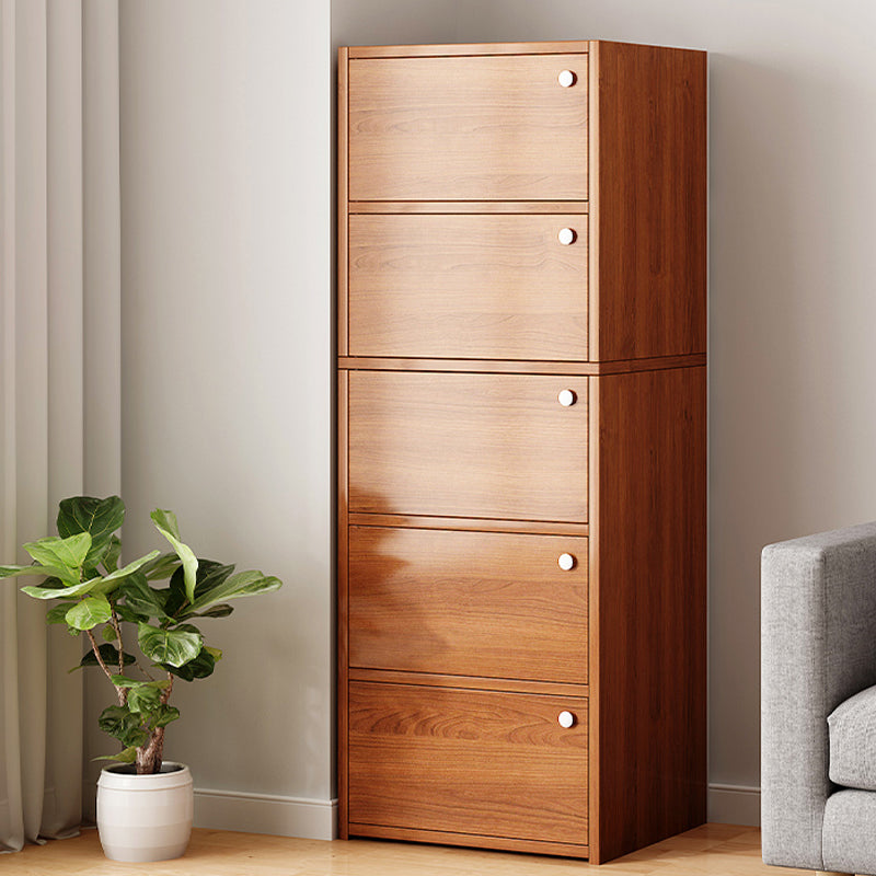 Modern Style Standard Cabinet Rectangle Storage Cabinet for Home 16"L x 12"W x 50"H Walnut Clearhalo 'Cabinets & Chests' 'cabinets_chests' 'furn' 'furn_cabinets_chests' 'Furniture' 'Living Room Furniture' 6582817