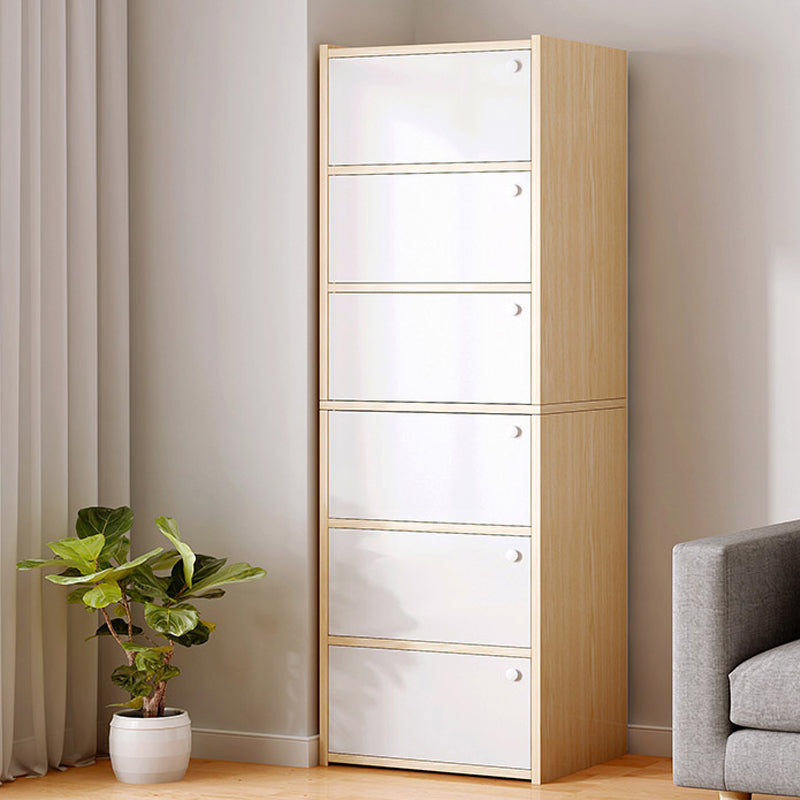 Modern Style Standard Cabinet Rectangle Storage Cabinet for Home 15.7"L x 9.8"W x 59.8"H White Clearhalo 'Cabinets & Chests' 'cabinets_chests' 'furn' 'furn_cabinets_chests' 'Furniture' 'Living Room Furniture' 6582845