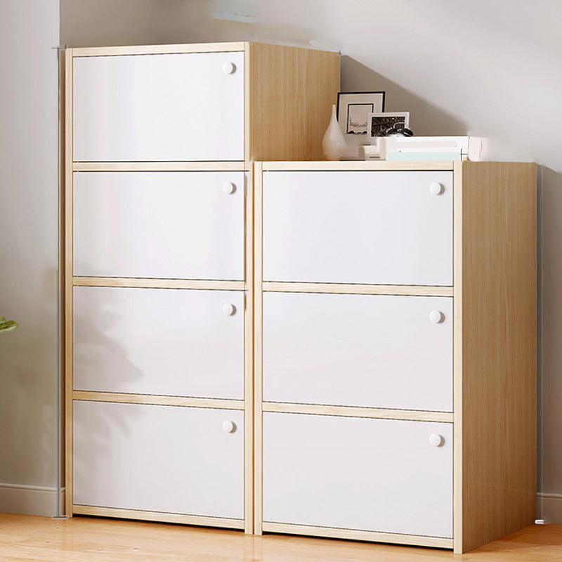 Modern Style Standard Cabinet Rectangle Storage Cabinet for Home 16"L x 12"W x 30"H + 16"L x 12"W x 40.55"H Natural Clearhalo 'Cabinets & Chests' 'cabinets_chests' 'furn' 'furn_cabinets_chests' 'Furniture' 'Living Room Furniture' 6582850