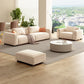 Velvet  Square Arm Sofa Modern Sofa with Pillows in White 37.40"   W