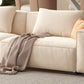 Velvet  Square Arm Sofa Modern Sofa with Pillows in White 37.40"   W