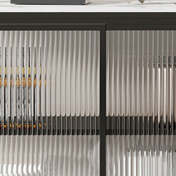 Verre d'armoire Curio en métal moderne et portes coulissantes armoire pour le salon