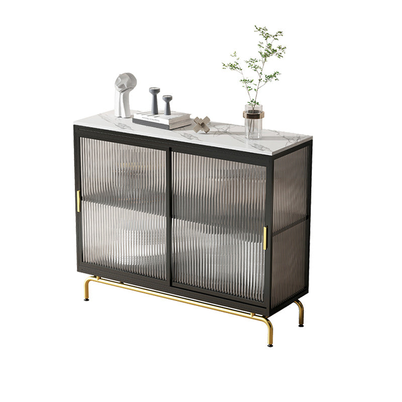 Mobile moderno in metallo in metallo vetro e porte scorrevoli per il soggiorno per soggiorno