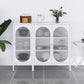 Contemporary Metal China Cabinet Glass Doors Hutch Cabinet for Living Room