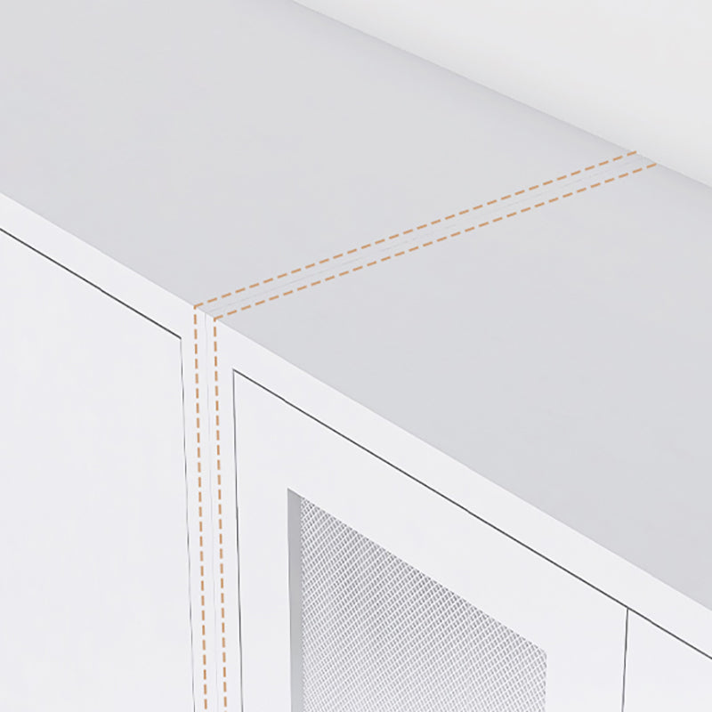 Contemporary Metal China Cabinet Glass Doors Hutch Cabinet for Living Room