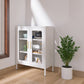 Contemporary Metal China Cabinet Glass Doors Hutch Cabinet for Living Room